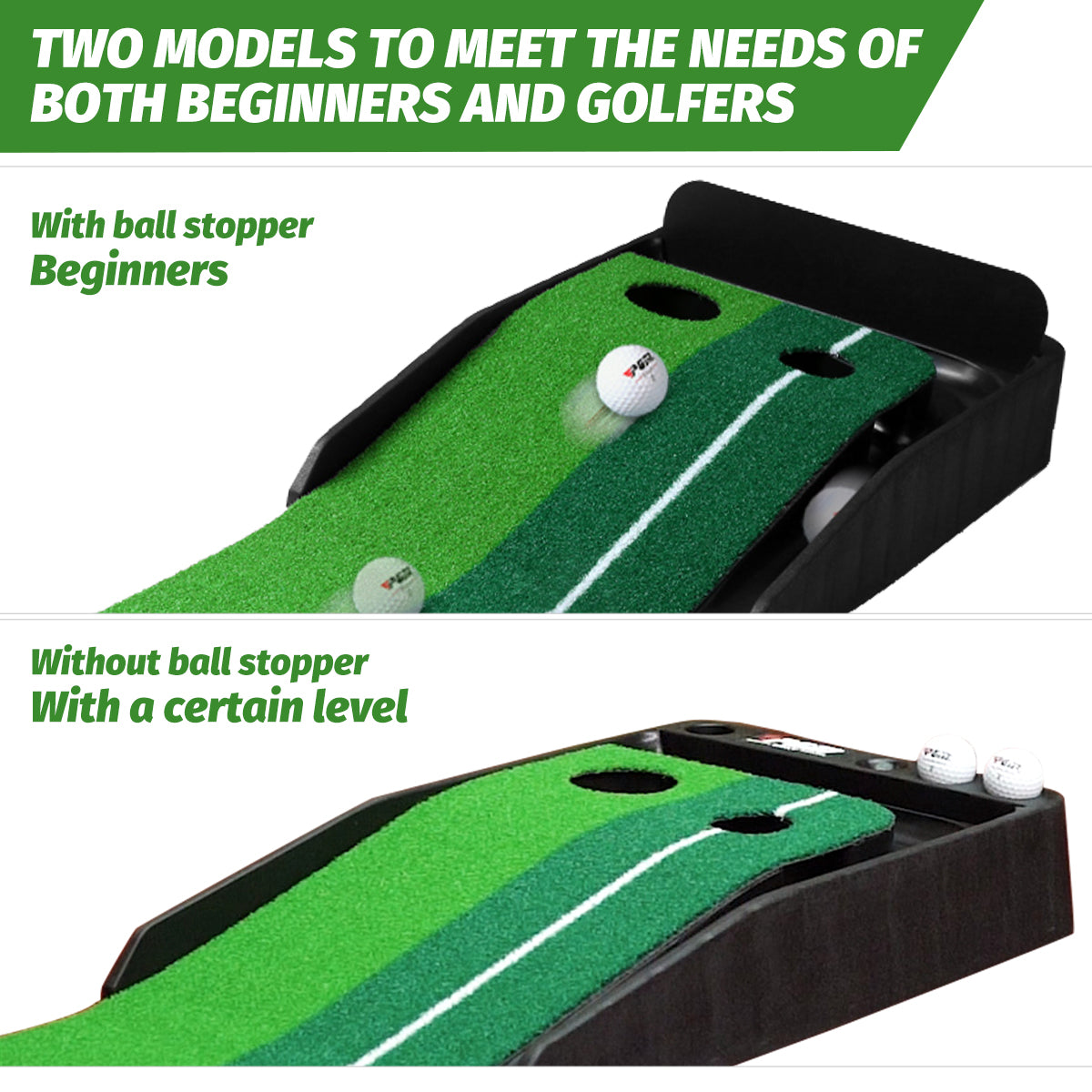 PGM TL004 mini golf putting mat trainer automatic ball return practice