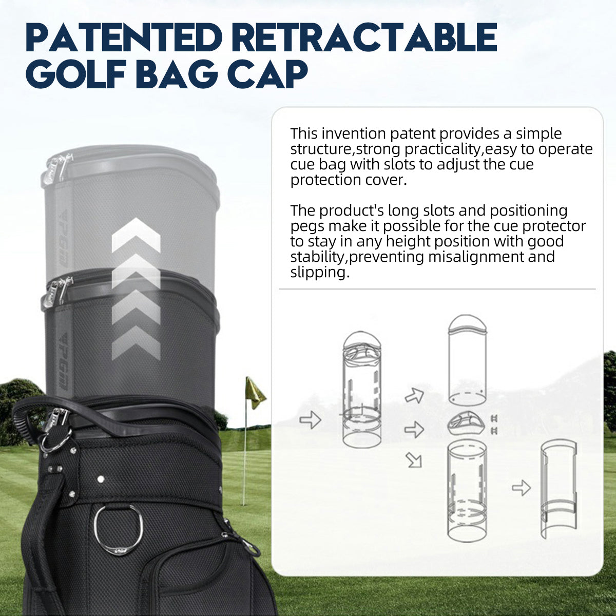 PGM QB041 New upgraded universal Wheels Retractable Golf bag air consignment bag