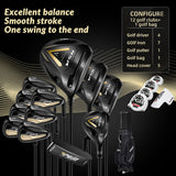 PGM MTG056 NSR Generation 5 Men's Golf Club Set with Adjustable Driver , Carbon Shaft and golf bag