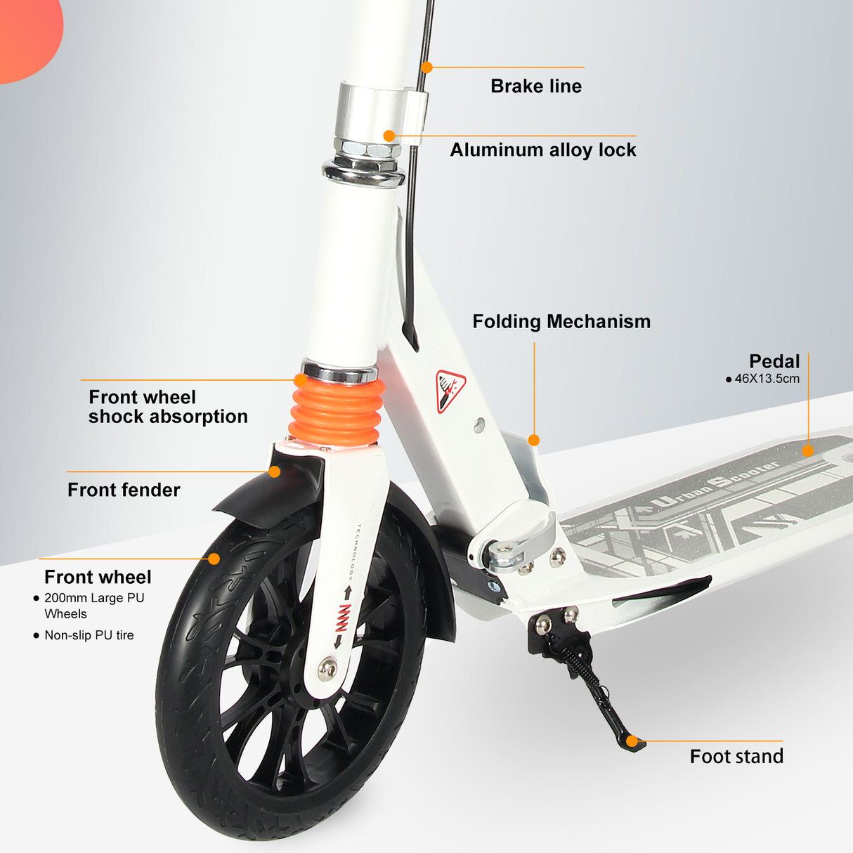 A5D Urban Explorer - Adjustable & Foldable Kick Scooter -Lightweight Design for Everyday Use