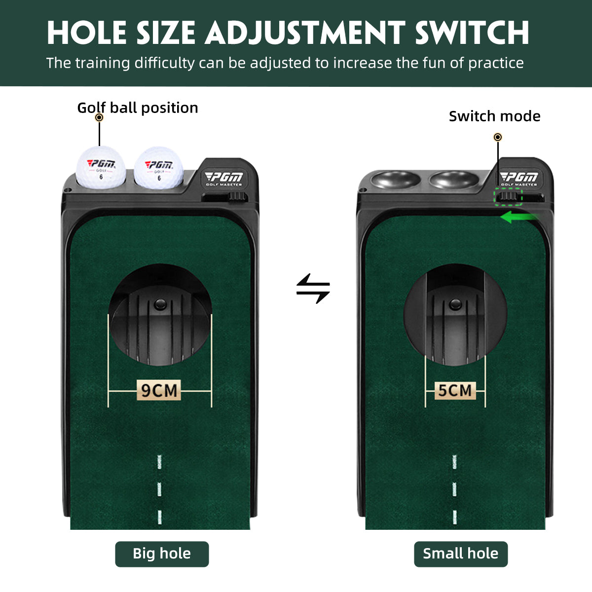 PGM TL030 track golf slope putting mat auto return mini office golf putting mat