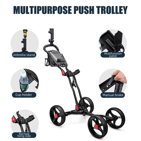 PGM QC005 Lightweight Foldable Aluminum Golf Trolley golf kit