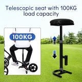 PGM QC006 Multifunctional 3-Wheel Golf Push Cart with Adjustable Handle and Umbrella Holder