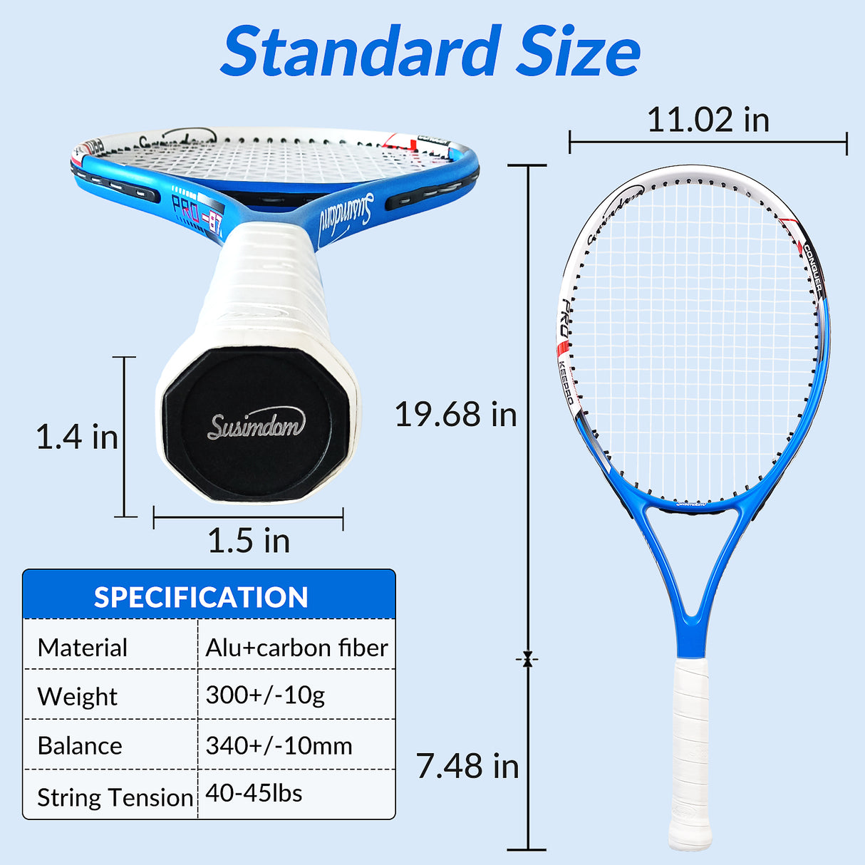 Tennis Rackets Set for Adults-two Tennis Rackets ,3 Balls and 1 Cover Bag