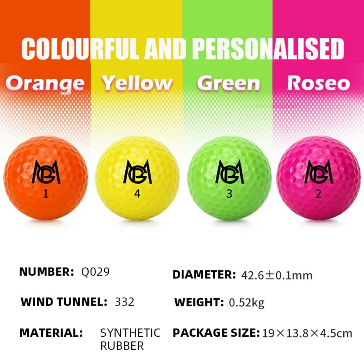 2-Layer Golf Driving Range Balls 12pcs Colored Practice Balls with Gift Set Box-PGM Q029
