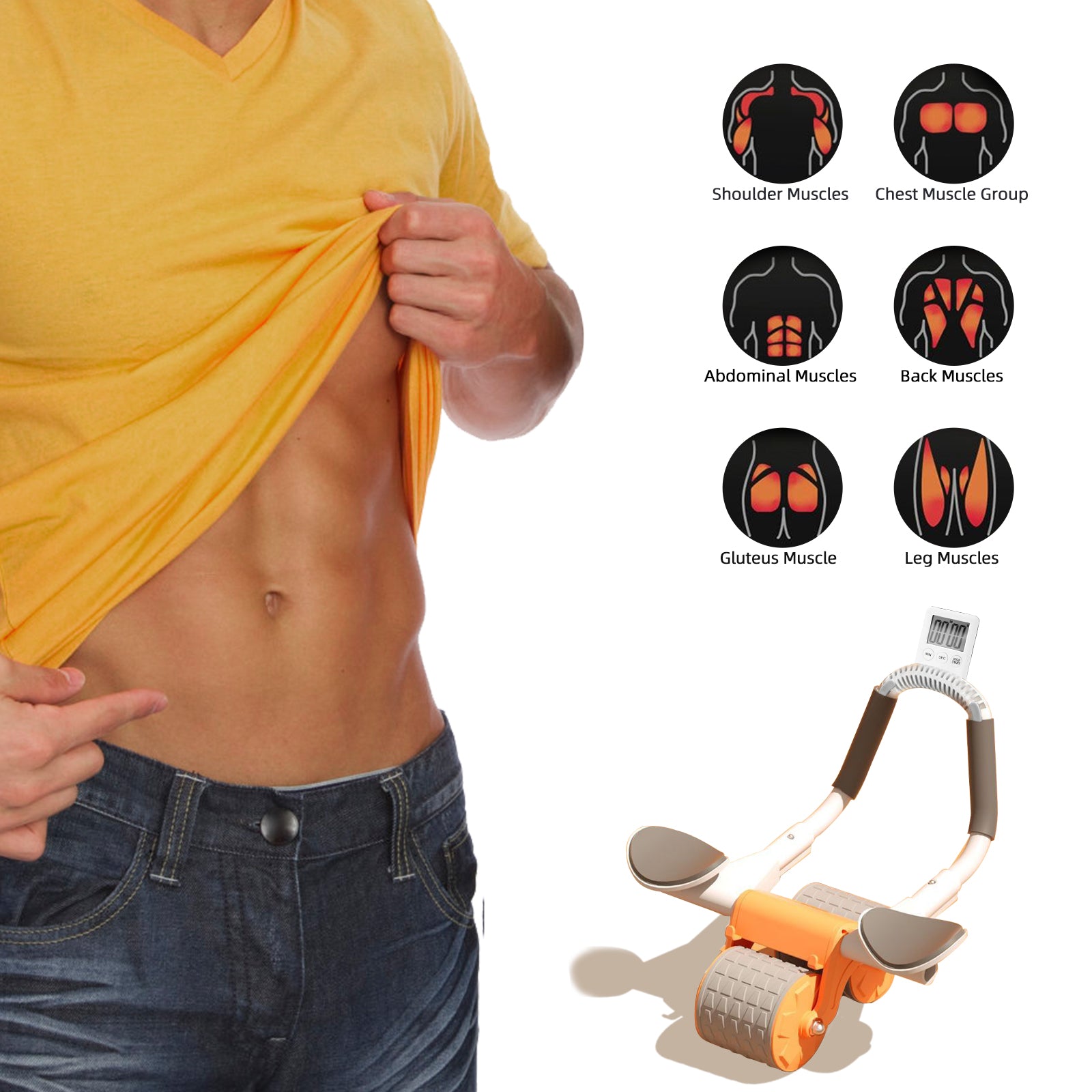 Multi layer composite material Abdominal muscle wheel belly sculpting trainer AB trainer