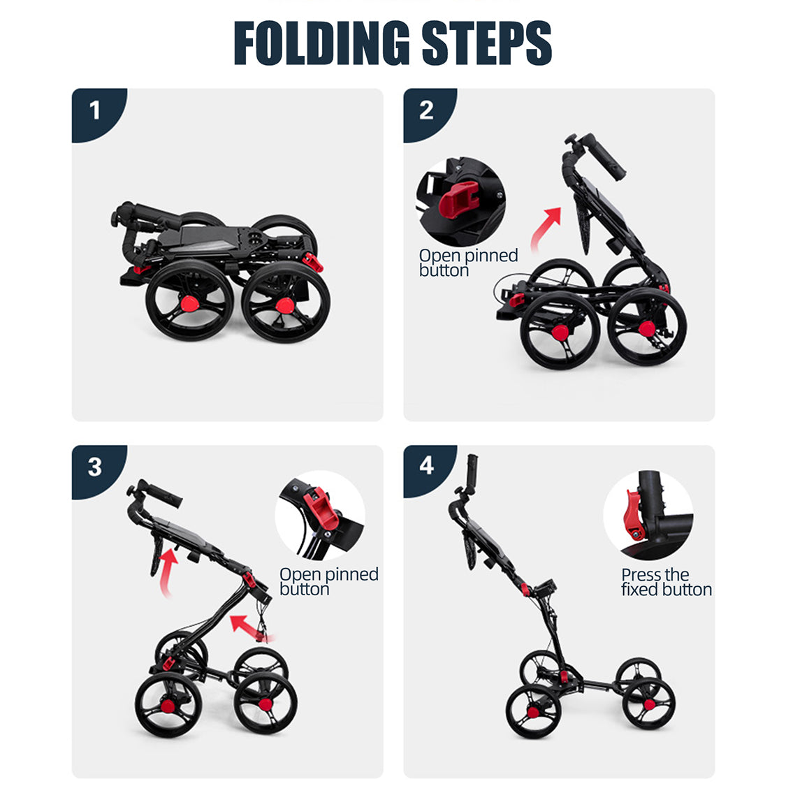 PGM QC005 Lightweight Foldable Aluminum Golf Trolley golf kit