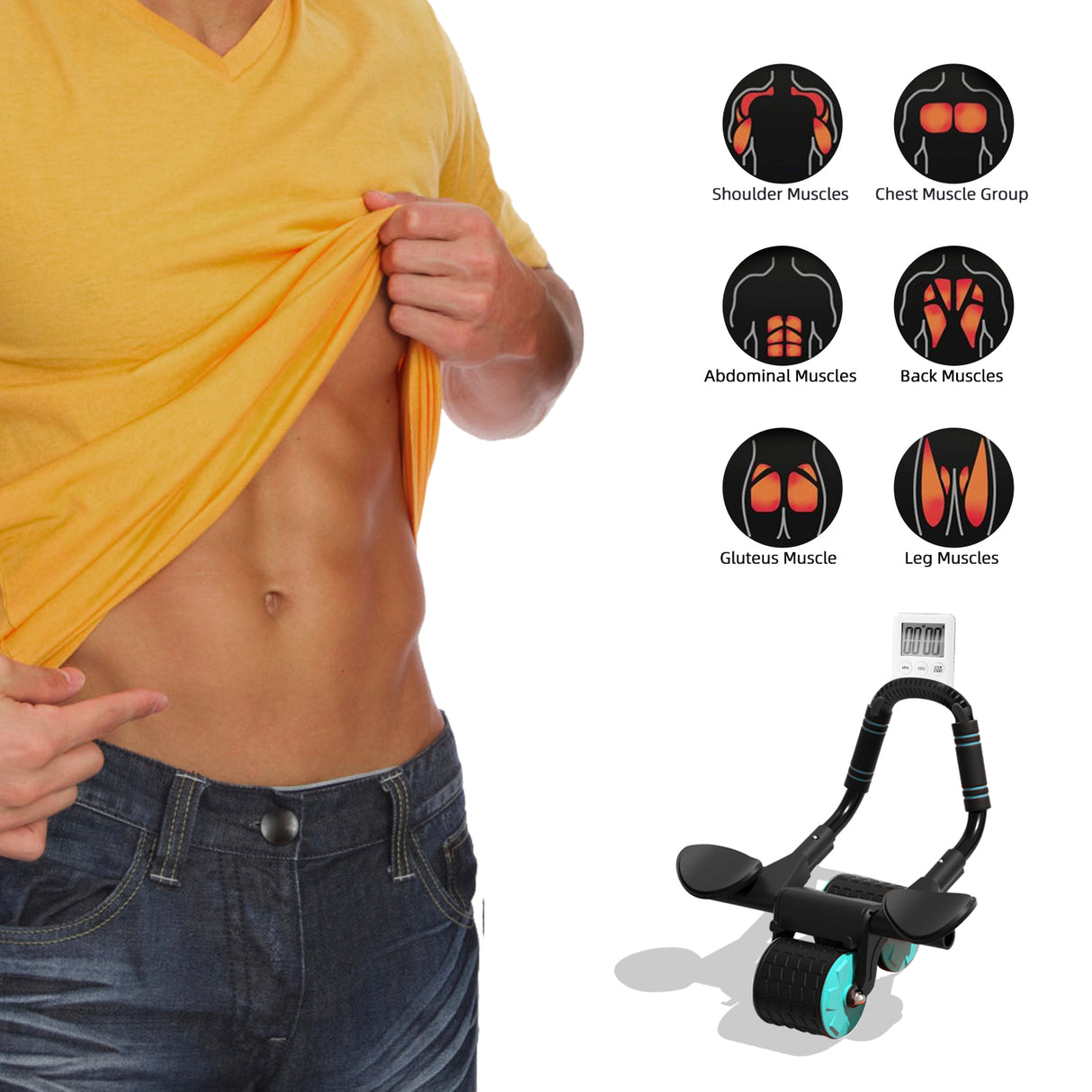 Multi-layer composite material Abdominal muscle wheel belly sculpting trainer AB trainer