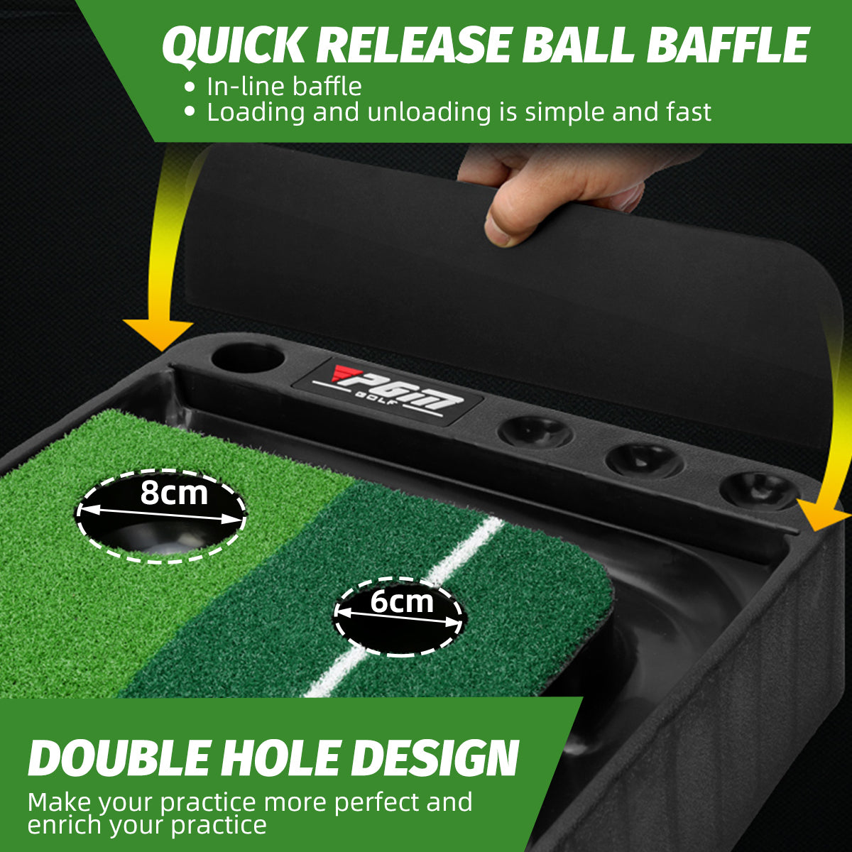 PGM TL004 mini golf putting mat trainer automatic ball return practice