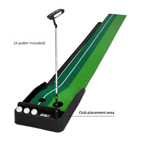 PGM TL004-46 mini golf putting mat trainer automatic ball return practice with a golf putter