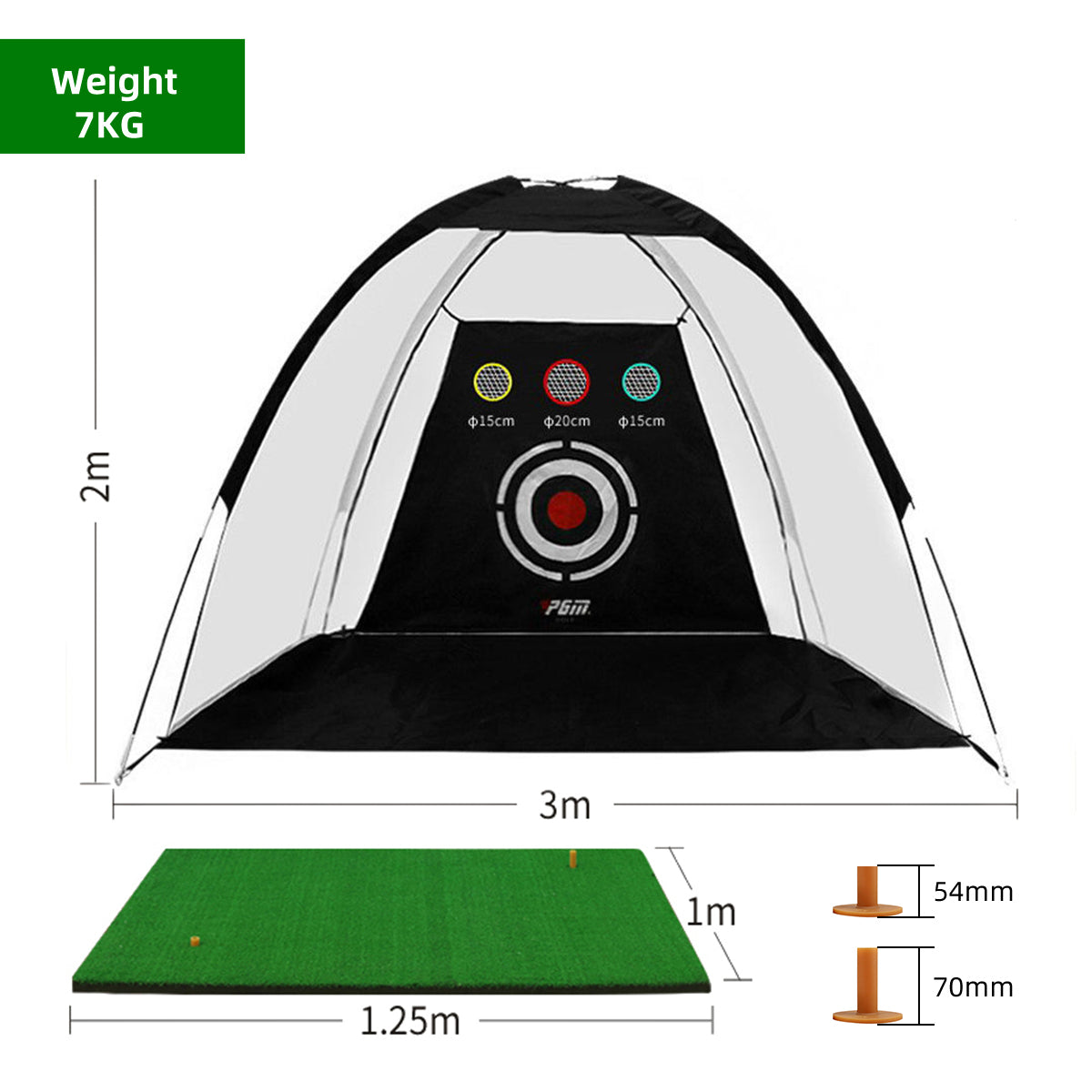 PGM LXW013 3M Golf Practice net with target and mat for garden swing