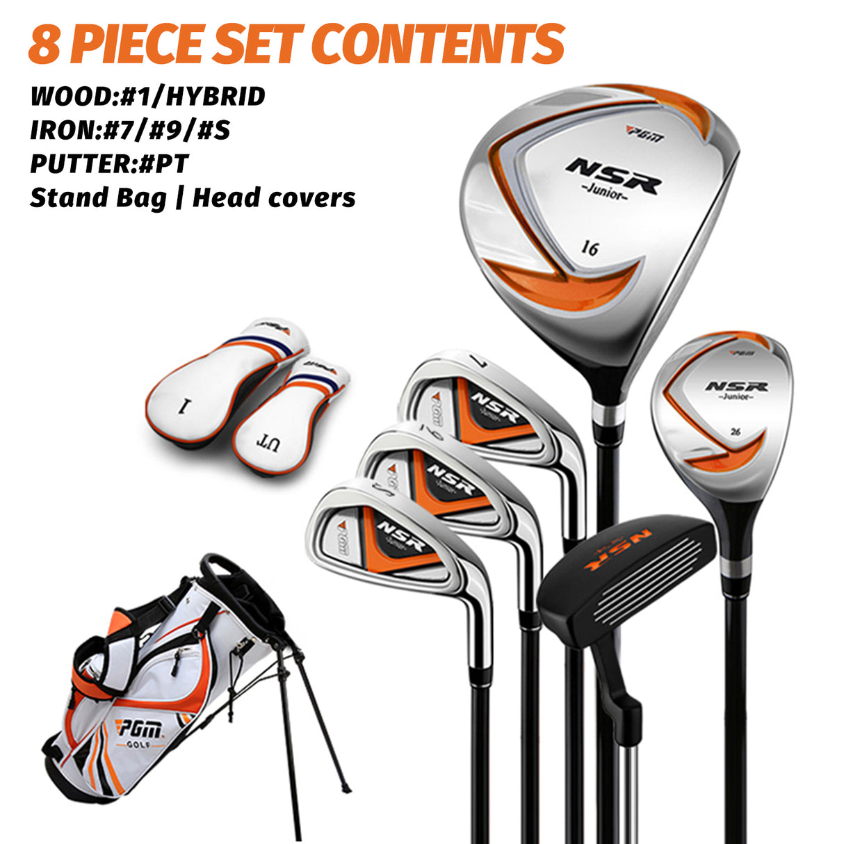 PGM JRTG006 NSR - Right-handed Premium Junior Golf Club Set for Young Aspiring Golfers