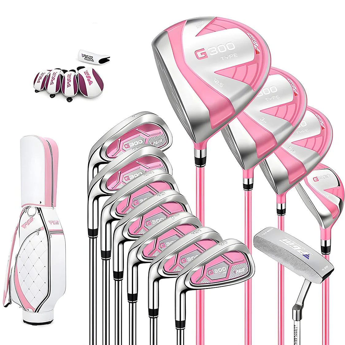 PGM LTG025 Left handed Women's Complete Golf Club Set 12 Clubs with Bag