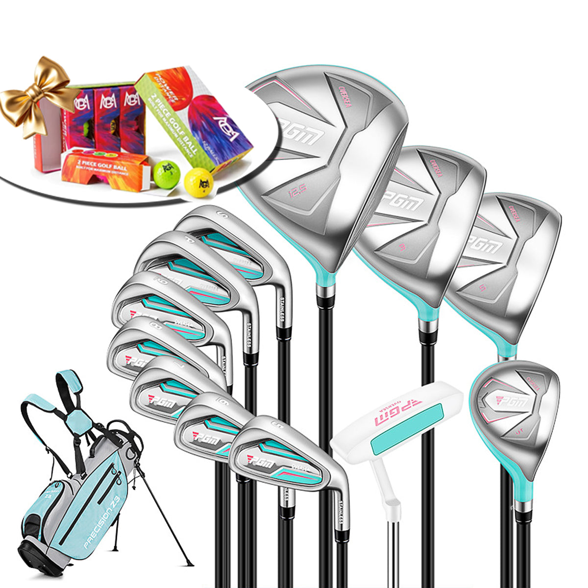 Women’s Complete Golf Club Set 12 Pieces Lightweight Ladies Full Set Right Hand Graphite Shaft with Bag LTG051