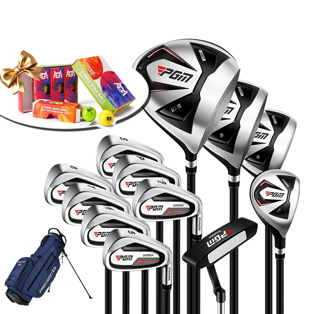 Men’s 12pc Golf Club Set with Bag + FREE 12 Golf Balls | Right Hand Graphite MTG051