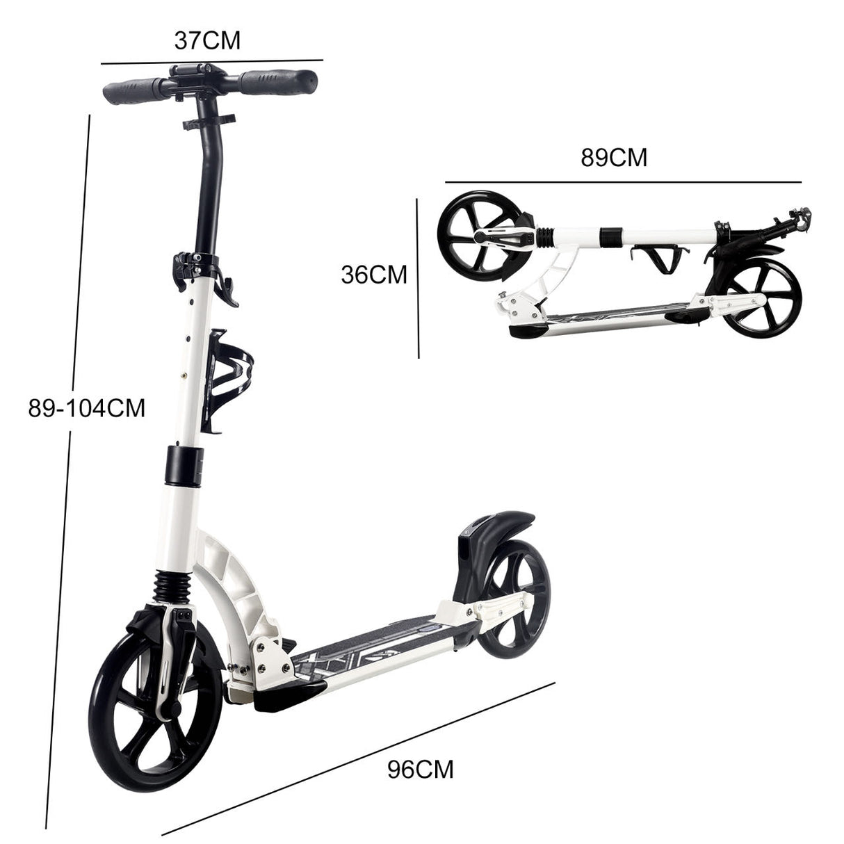 A301 Adult Kick Scooter with Large Folding Wheel Design - Convenient Urban Transport for Adults