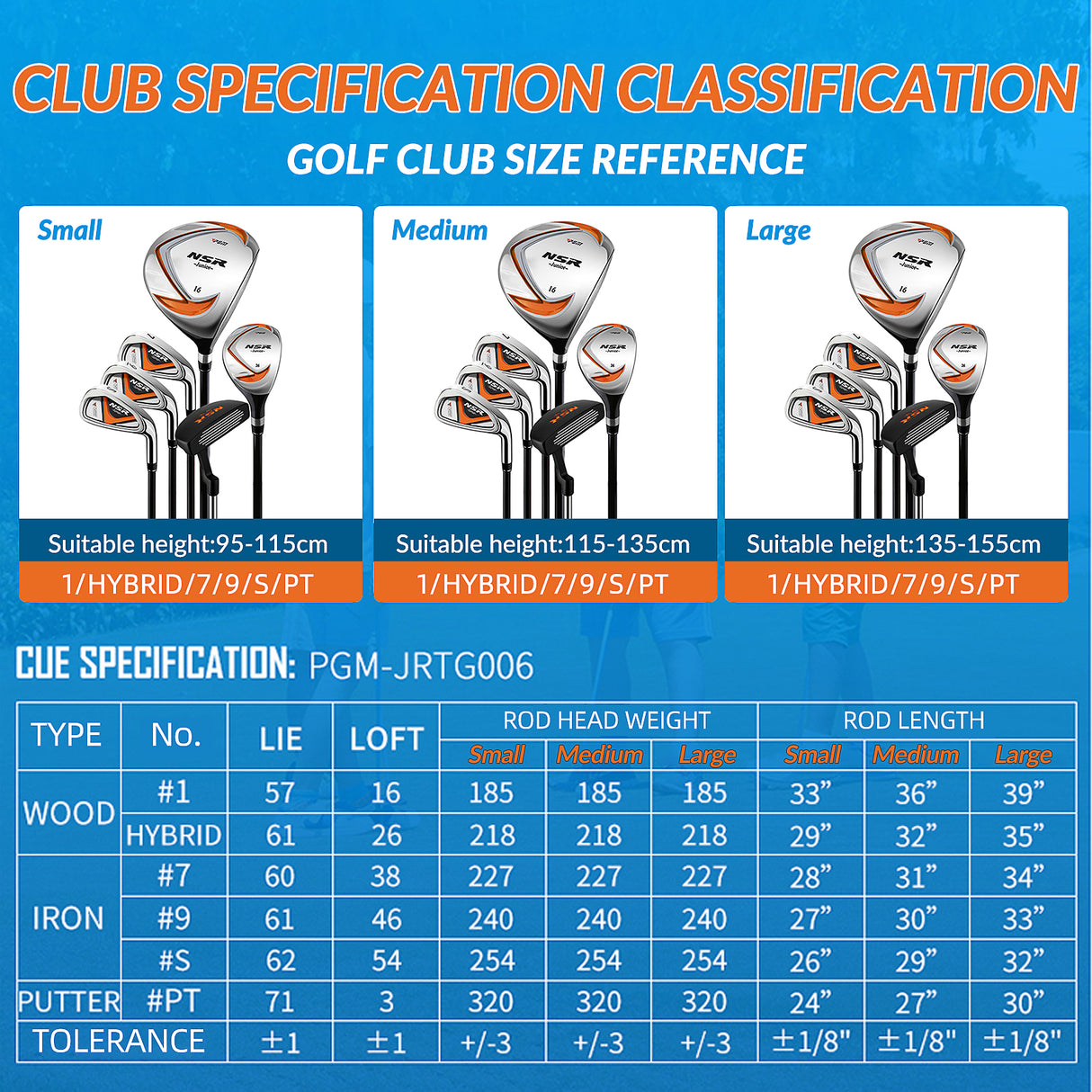 PGM JRTG006 NSR - Right-handed Premium Junior Golf Club Set for Young Aspiring Golfers